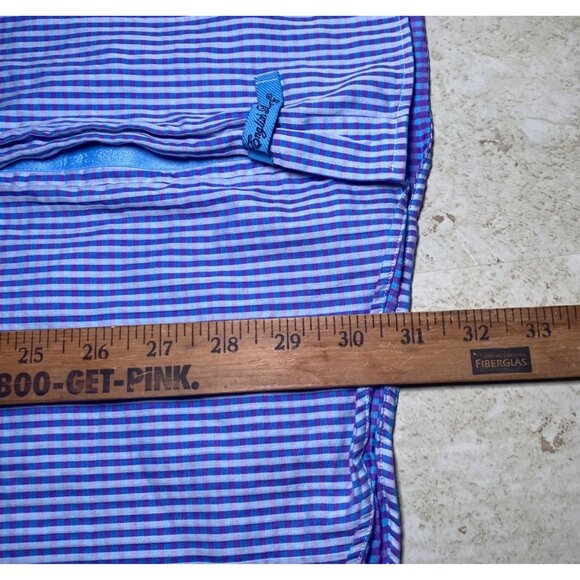 English Laundry Mens Long-Sleeve Button-Up Shirt Blue Checkered 100% Cotton 17 - Picture 6 of 8
